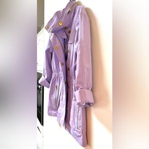 CIAO MILANO Raincoat Jacket M - Hidden Hood - Muted Lavender - NEW w/ TAGS